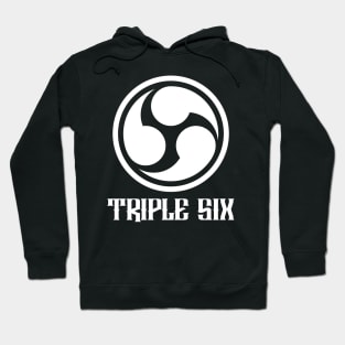 666 Triple Six + Font (white) Hoodie